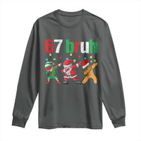 67 Christmas Long Sleeve Shirt Funny Six Seven Bruh Dabbing Santa Meme Pajamas - Wonder Print Shop