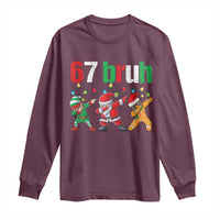 67 Christmas Long Sleeve Shirt Funny Six Seven Bruh Dabbing Santa Meme Pajamas - Wonder Print Shop