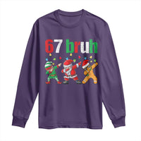 67 Christmas Long Sleeve Shirt Funny Six Seven Bruh Dabbing Santa Meme Pajamas - Wonder Print Shop