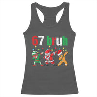 67 Christmas Racerback Tank Top Funny Six Seven Bruh Dabbing Santa Meme Pajamas - Wonder Print Shop