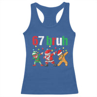 67 Christmas Racerback Tank Top Funny Six Seven Bruh Dabbing Santa Meme Pajamas - Wonder Print Shop