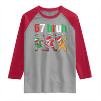 67 Christmas Raglan Shirt Funny Six Seven Bruh Dabbing Santa Meme Pajamas - Wonder Print Shop