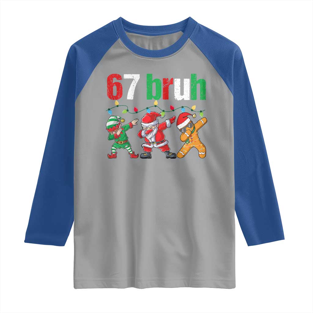67 Christmas Raglan Shirt Funny Six Seven Bruh Dabbing Santa Meme Pajamas - Wonder Print Shop
