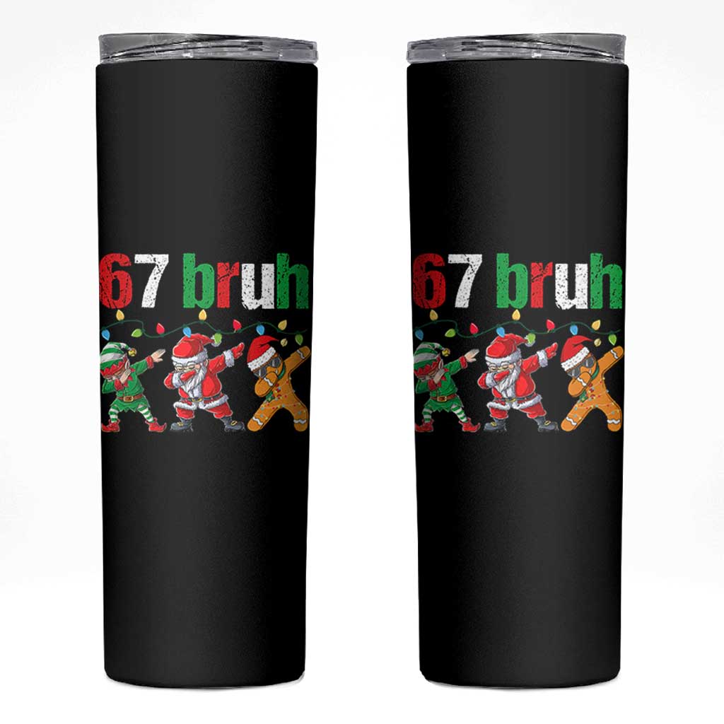 67 Christmas Skinny Tumbler Funny Six Seven Bruh Dabbing Santa Meme Pajamas - Wonder Print Shop