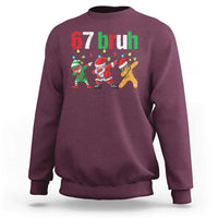 67 Christmas Sweatshirt Funny Six Seven Bruh Dabbing Santa Meme Pajamas - Wonder Print Shop