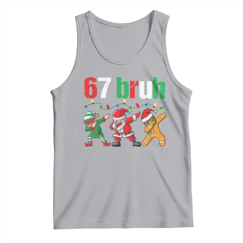 67 Christmas Tank Top Funny Six Seven Bruh Dabbing Santa Meme Pajamas - Wonder Print Shop