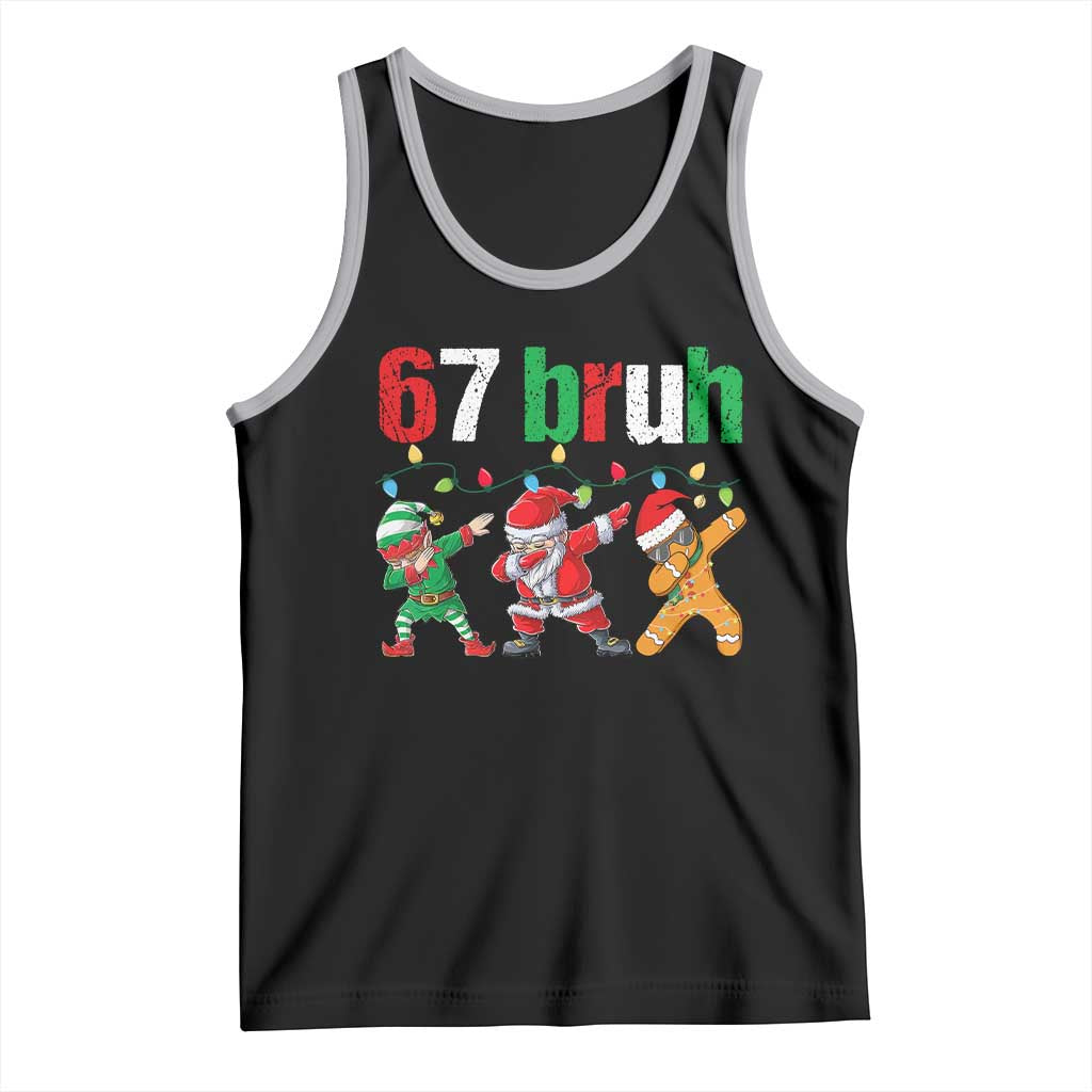 67 Christmas Tank Top Funny Six Seven Bruh Dabbing Santa Meme Pajamas - Wonder Print Shop