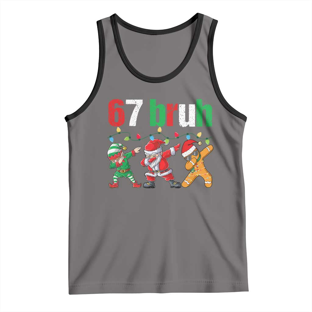 67 Christmas Tank Top Funny Six Seven Bruh Dabbing Santa Meme Pajamas - Wonder Print Shop