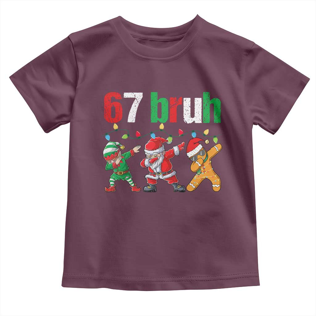 67 Christmas Toddler T Shirt Funny Six Seven Bruh Dabbing Santa Meme Pajamas - Wonder Print Shop