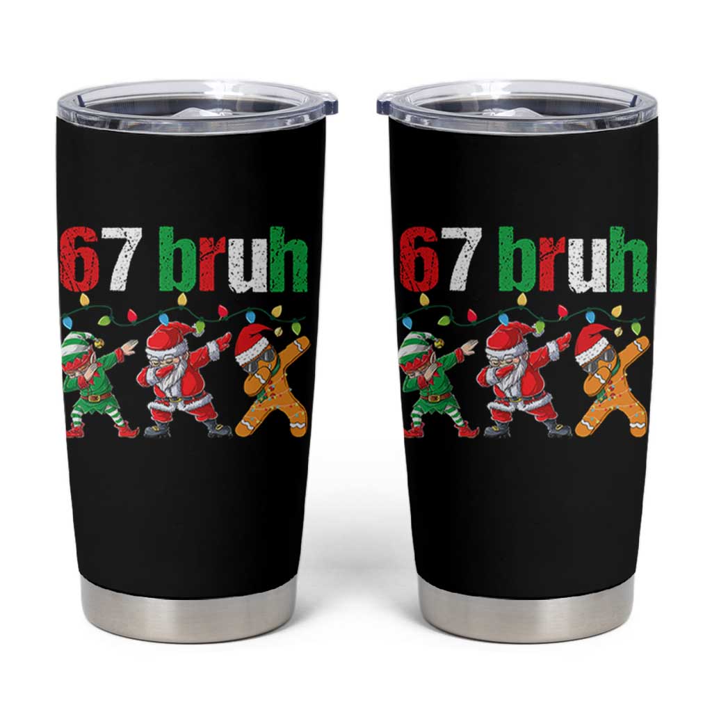 67 Christmas Tumbler Cup Funny Six Seven Bruh Dabbing Santa Meme Pajamas - Wonder Print Shop