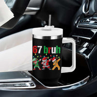 67 Christmas Tumbler With Handle Funny Six Seven Bruh Dabbing Santa Meme Pajamas - Wonder Print Shop