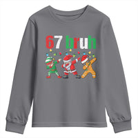 67 Christmas Youth Sweatshirt Funny Six Seven Bruh Dabbing Santa Meme Pajamas - Wonder Print Shop