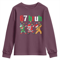 67 Christmas Youth Sweatshirt Funny Six Seven Bruh Dabbing Santa Meme Pajamas - Wonder Print Shop