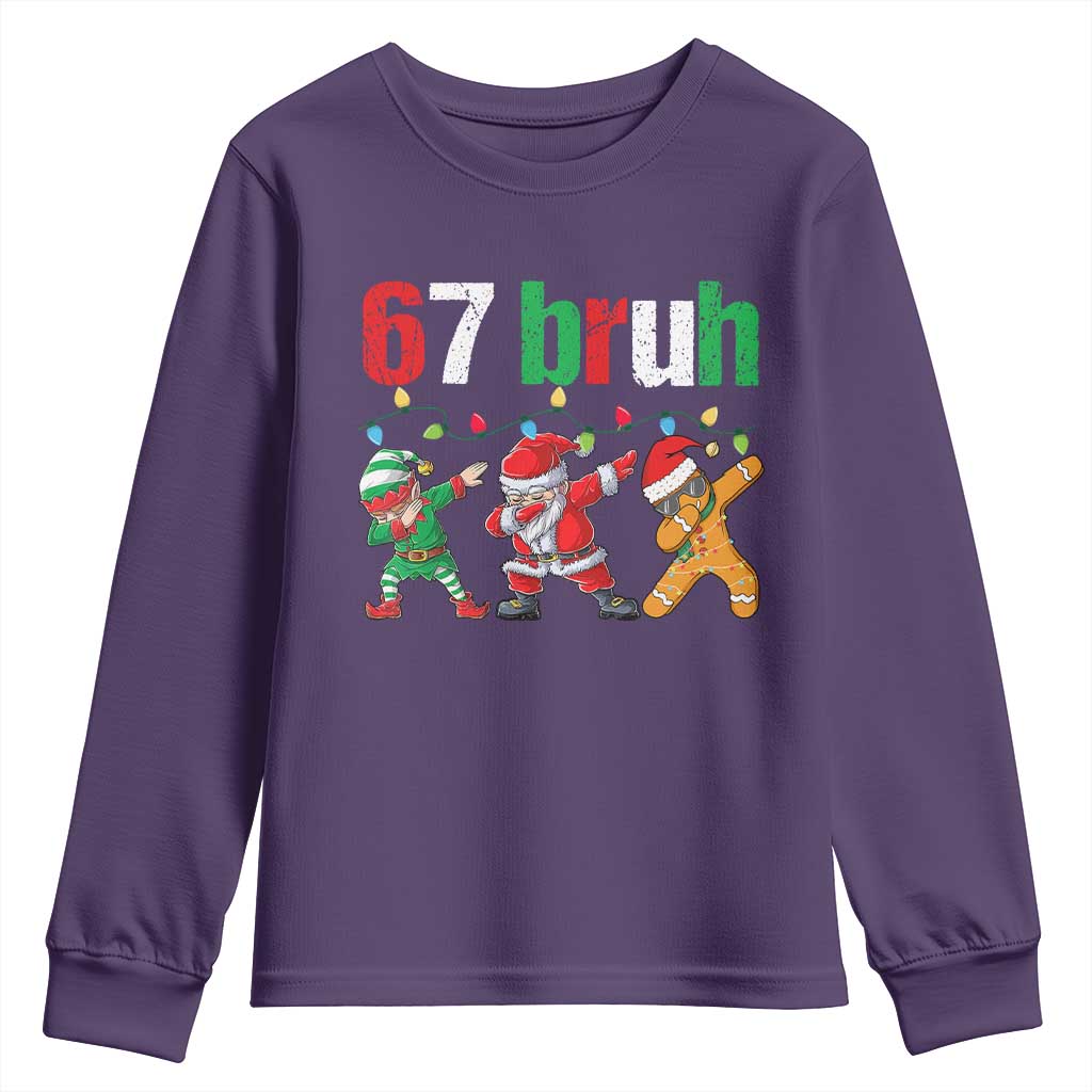 67 Christmas Youth Sweatshirt Funny Six Seven Bruh Dabbing Santa Meme Pajamas - Wonder Print Shop