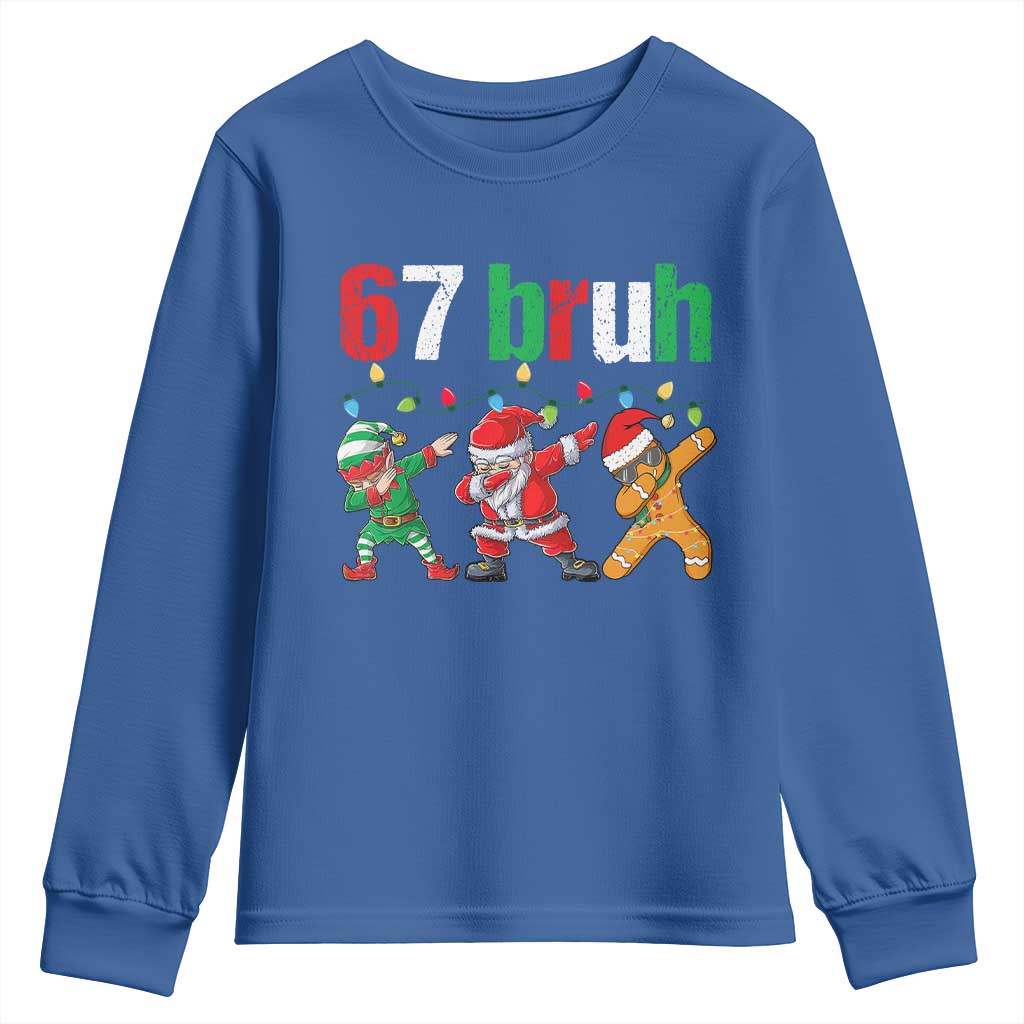 67 Christmas Youth Sweatshirt Funny Six Seven Bruh Dabbing Santa Meme Pajamas - Wonder Print Shop