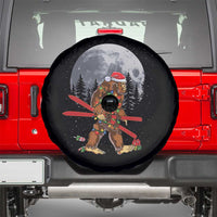 Santa Bigfoot Christmas Spare Tire Cover Funny Sasquatch Skiing Snowboard Ski Lover Skier - Wonder Print Shop