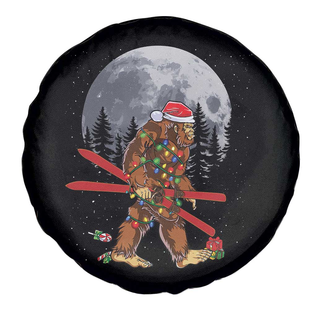 Santa Bigfoot Christmas Spare Tire Cover Funny Sasquatch Skiing Snowboard Ski Lover Skier - Wonder Print Shop