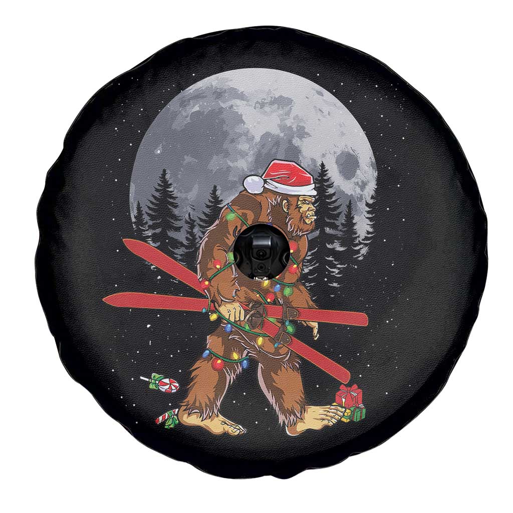 Santa Bigfoot Christmas Spare Tire Cover Funny Sasquatch Skiing Snowboard Ski Lover Skier - Wonder Print Shop