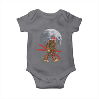 Santa Bigfoot Christmas Baby Onesie Funny Sasquatch Skiing Snowboard Ski Lover Skier - Wonder Print Shop