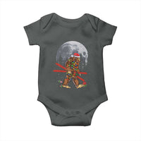 Santa Bigfoot Christmas Baby Onesie Funny Sasquatch Skiing Snowboard Ski Lover Skier - Wonder Print Shop