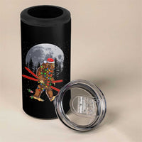 Santa Bigfoot Christmas 4 in 1 Can Cooler Tumbler Funny Sasquatch Skiing Snowboard Ski Lover Skier - Wonder Print Shop