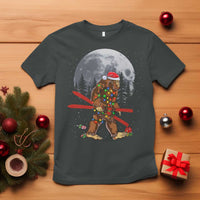 Santa Bigfoot Christmas T Shirt Funny Sasquatch Skiing Snowboard Ski Lover Skier - Wonder Print Shop