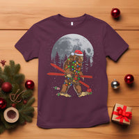 Santa Bigfoot Christmas T Shirt Funny Sasquatch Skiing Snowboard Ski Lover Skier - Wonder Print Shop