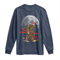 Santa Bigfoot Christmas Long Sleeve Shirt Funny Sasquatch Skiing Snowboard Ski Lover Skier - Wonder Print Shop
