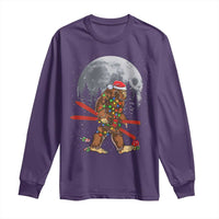 Santa Bigfoot Christmas Long Sleeve Shirt Funny Sasquatch Skiing Snowboard Ski Lover Skier - Wonder Print Shop
