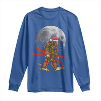 Santa Bigfoot Christmas Long Sleeve Shirt Funny Sasquatch Skiing Snowboard Ski Lover Skier - Wonder Print Shop