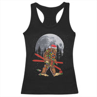 Santa Bigfoot Christmas Racerback Tank Top Funny Sasquatch Skiing Snowboard Ski Lover Skier - Wonder Print Shop