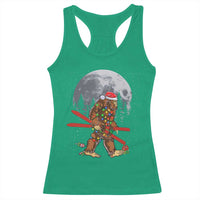 Santa Bigfoot Christmas Racerback Tank Top Funny Sasquatch Skiing Snowboard Ski Lover Skier - Wonder Print Shop