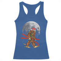 Santa Bigfoot Christmas Racerback Tank Top Funny Sasquatch Skiing Snowboard Ski Lover Skier - Wonder Print Shop