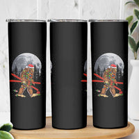 Santa Bigfoot Christmas Skinny Tumbler Funny Sasquatch Skiing Snowboard Ski Lover Skier - Wonder Print Shop