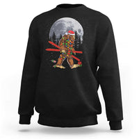 Santa Bigfoot Christmas Sweatshirt Funny Sasquatch Skiing Snowboard Ski Lover Skier - Wonder Print Shop