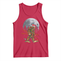 Santa Bigfoot Christmas Tank Top Funny Sasquatch Skiing Snowboard Ski Lover Skier - Wonder Print Shop