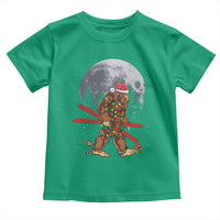 Santa Bigfoot Christmas Toddler T Shirt Funny Sasquatch Skiing Snowboard Ski Lover Skier - Wonder Print Shop