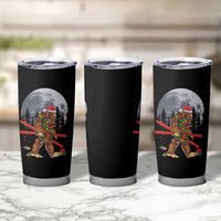 Santa Bigfoot Christmas Tumbler Cup Funny Sasquatch Skiing Snowboard Ski Lover Skier - Wonder Print Shop