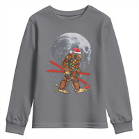 Santa Bigfoot Christmas Youth Sweatshirt Funny Sasquatch Skiing Snowboard Ski Lover Skier - Wonder Print Shop