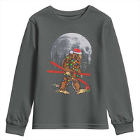 Santa Bigfoot Christmas Youth Sweatshirt Funny Sasquatch Skiing Snowboard Ski Lover Skier - Wonder Print Shop
