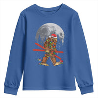 Santa Bigfoot Christmas Youth Sweatshirt Funny Sasquatch Skiing Snowboard Ski Lover Skier - Wonder Print Shop