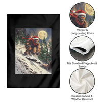 Christmas Bigfoot Skiing Garden Flag Funny Santa Sasquatch Snowboard Ski Lover Skier - Wonder Print Shop