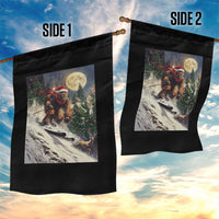 Christmas Bigfoot Skiing Garden Flag Funny Santa Sasquatch Snowboard Ski Lover Skier - Wonder Print Shop
