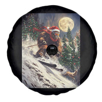 Christmas Bigfoot Skiing Spare Tire Cover Funny Santa Sasquatch Snowboard Ski Lover Skier - Wonder Print Shop