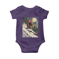 Christmas Bigfoot Skiing Baby Onesie Funny Santa Sasquatch Snowboard Ski Lover Skier - Wonder Print Shop