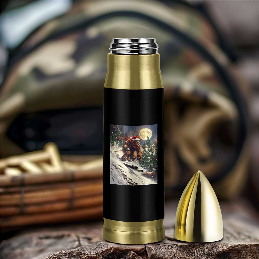 Christmas Bigfoot Skiing Bullet Tumbler Funny Santa Sasquatch Snowboard Ski Lover Skier - Wonder Print Shop
