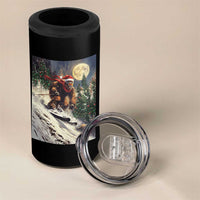Christmas Bigfoot Skiing 4 in 1 Can Cooler Tumbler Funny Santa Sasquatch Snowboard Ski Lover Skier - Wonder Print Shop