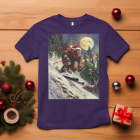 Christmas Bigfoot Skiing T Shirt Funny Santa Sasquatch Snowboard Ski Lover Skier - Wonder Print Shop