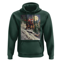 Christmas Bigfoot Skiing Hoodie Funny Santa Sasquatch Snowboard Ski Lover Skier - Wonder Print Shop
