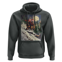 Christmas Bigfoot Skiing Hoodie Funny Santa Sasquatch Snowboard Ski Lover Skier - Wonder Print Shop